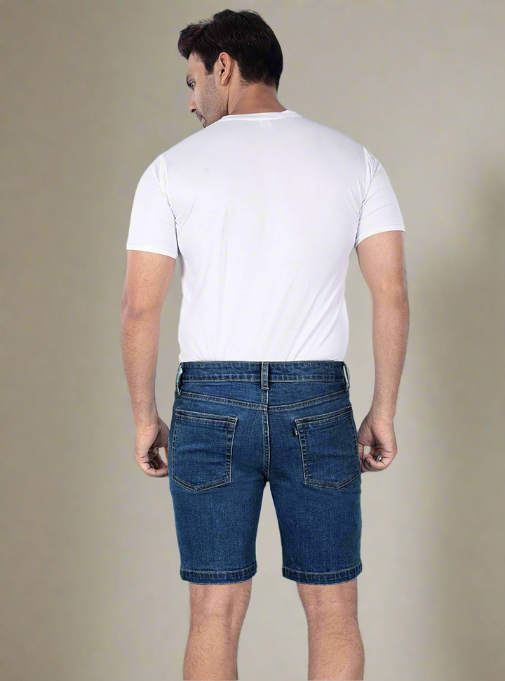 Custom Made Deep Space Blue Mens Denim Shorts 