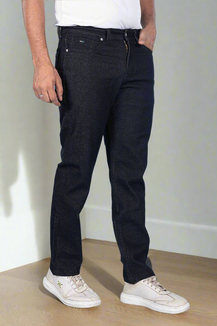 Custom made Carbon Black Straight Fit Jeans Pants for Men
