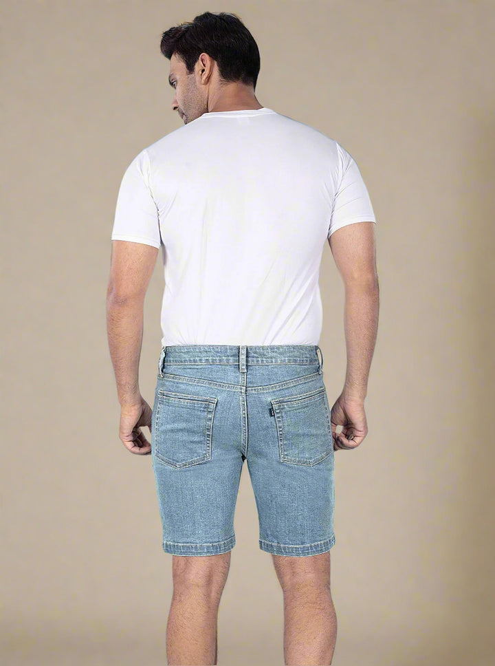 Custom Made Glacier Blue Mens Denim Shorts 