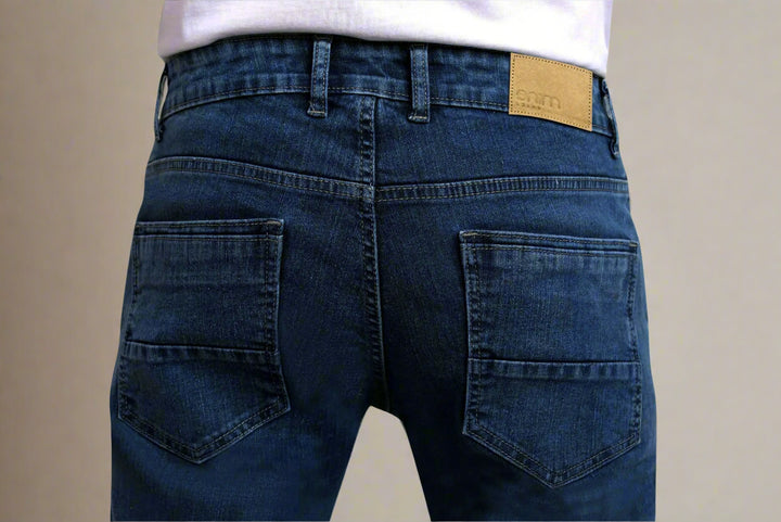 Custom made Deep Space Blue Mens Bootcut Jeans Pants