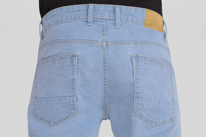 Custom made Glacier Blue Straight Fit Jeans Pants for Men