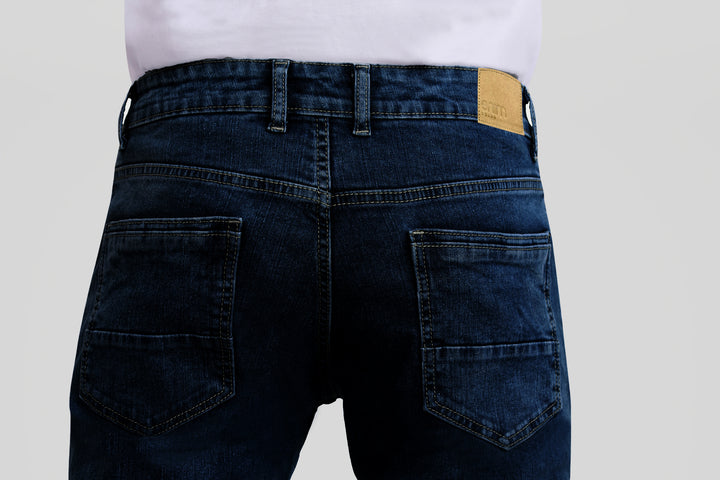 Custom made Deep space Blue Straight Fit Jeans for Men