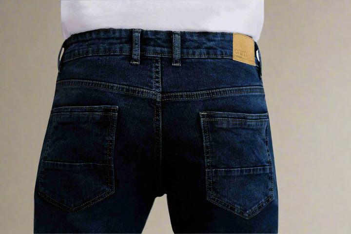 Custom made Deep Space Blue Straight Fit Jeans Pants for Men