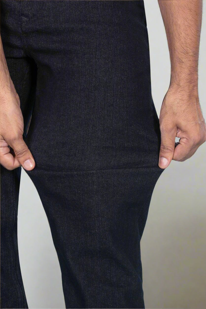 Custom made Carbon Black Straight Fit Jeans Pants for Men