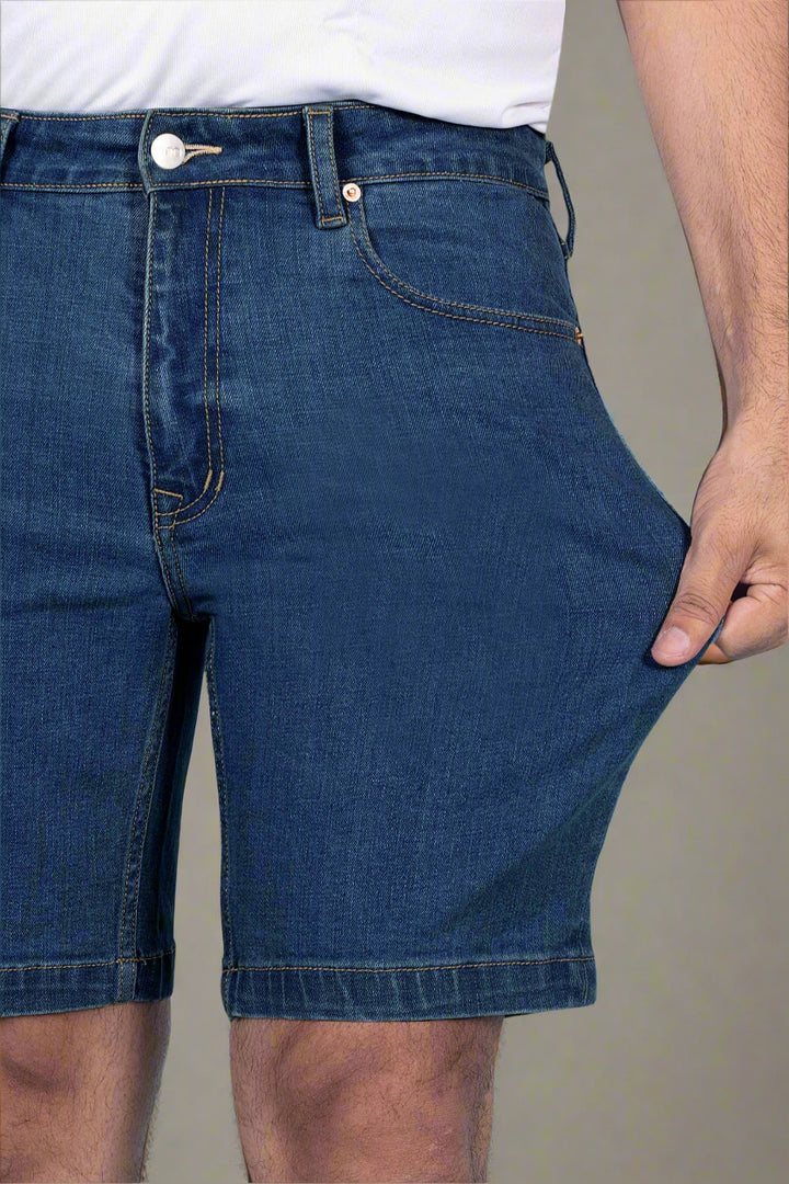 Custom Made Deep Space Blue Mens Denim Shorts 