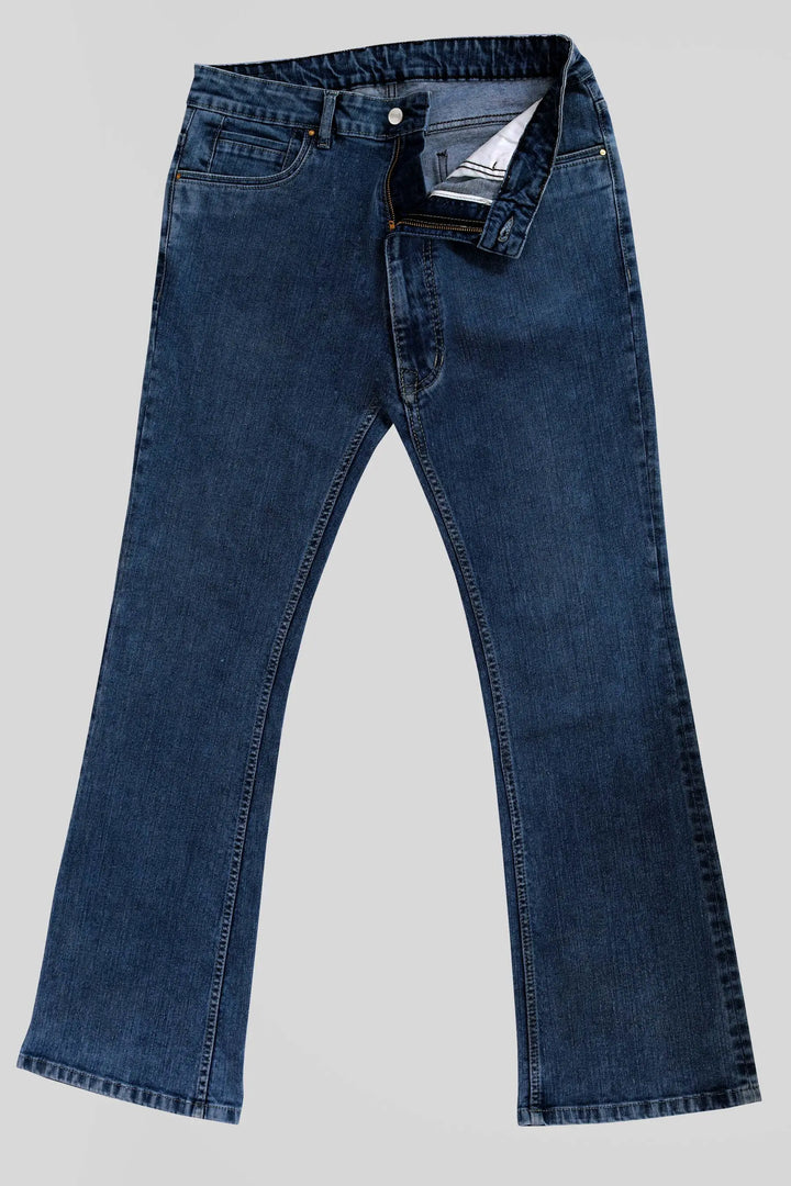 Custom made Deep Space Blue Mens Bootcut Jeans Pants