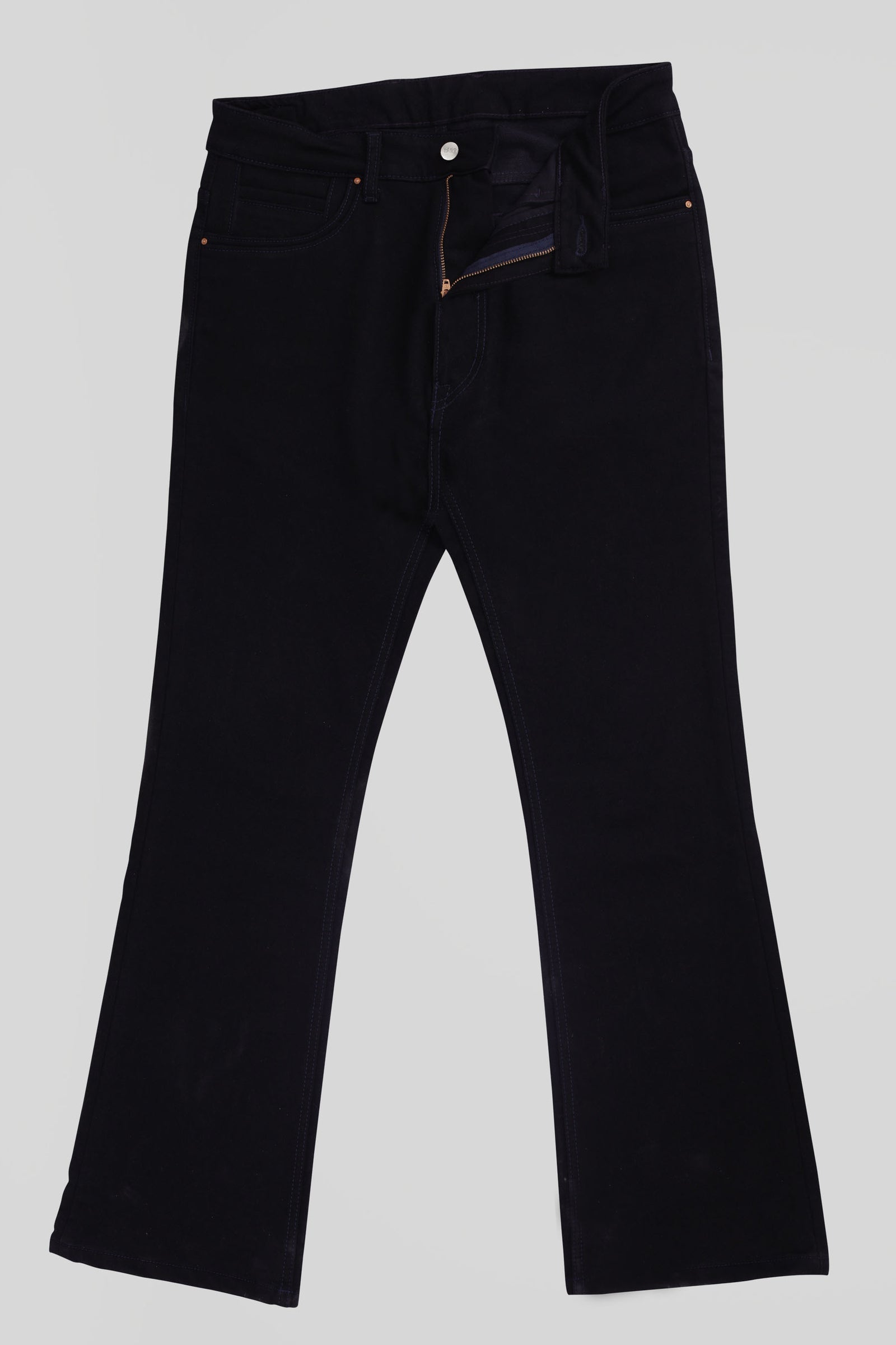 Custom Made Pure Black Bootcut Jeans Pants for Men