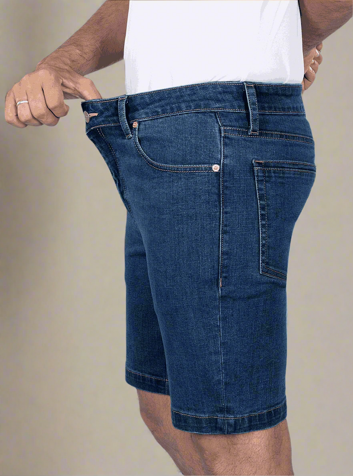 Custom Made Deep Space  Blue Mens Denim Shorts 