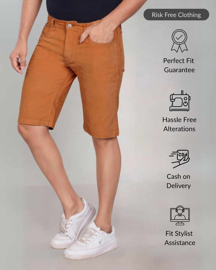 Custom Made Almond Corduroy Shorts