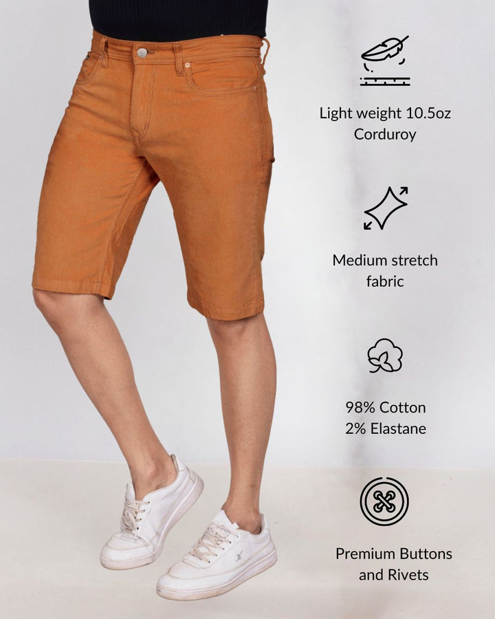Custom Made Almond Corduroy Shorts