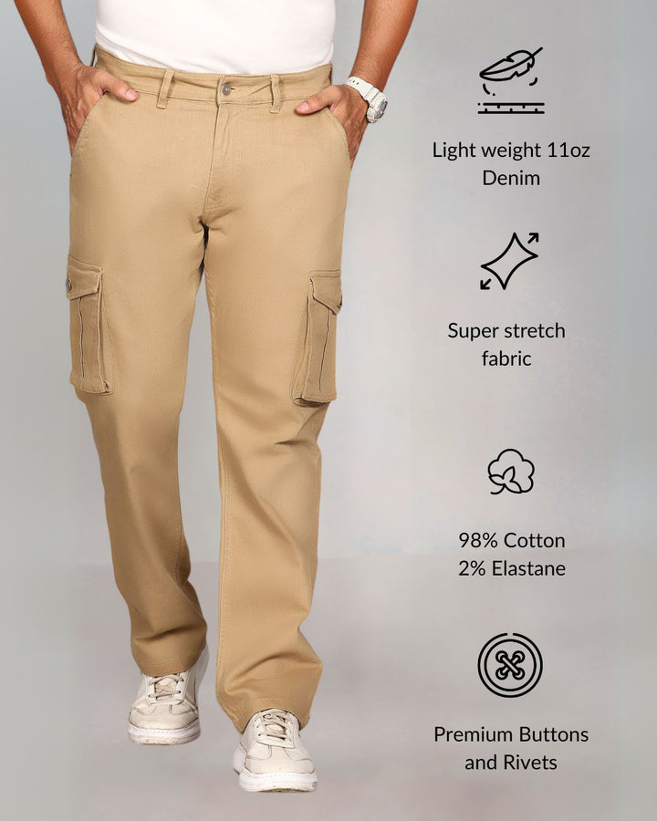 Custom Made British Khaki Men's Straight Fit Cargo
