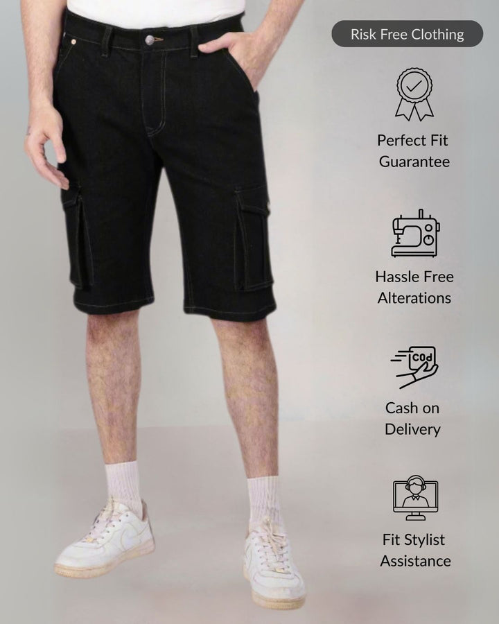 Custom Made Carbon Black Men's Cargo Shorts