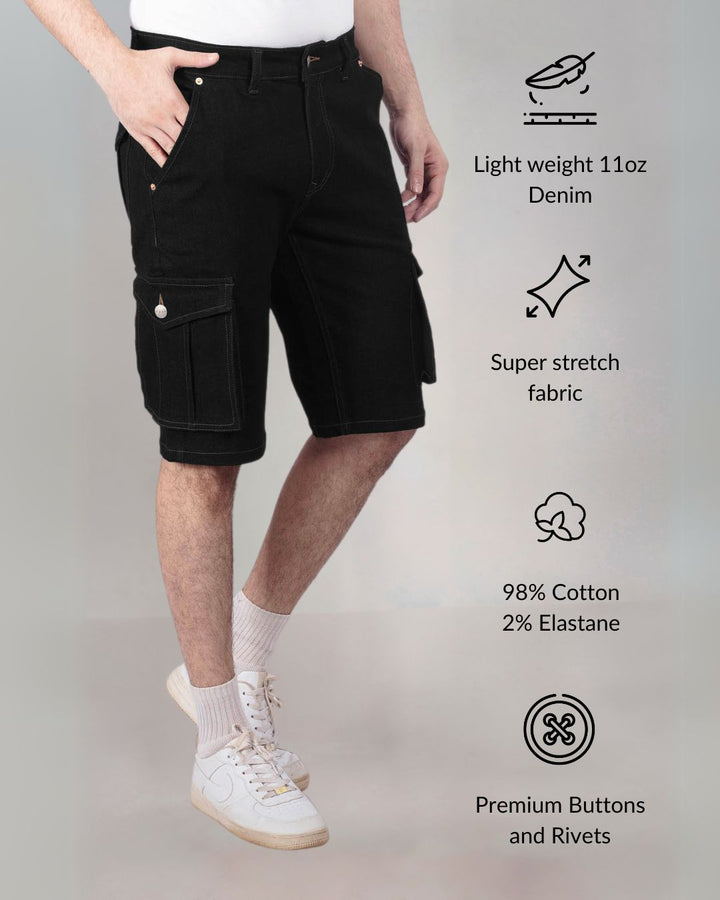 Custom Made Carbon Black Men's Cargo Shorts