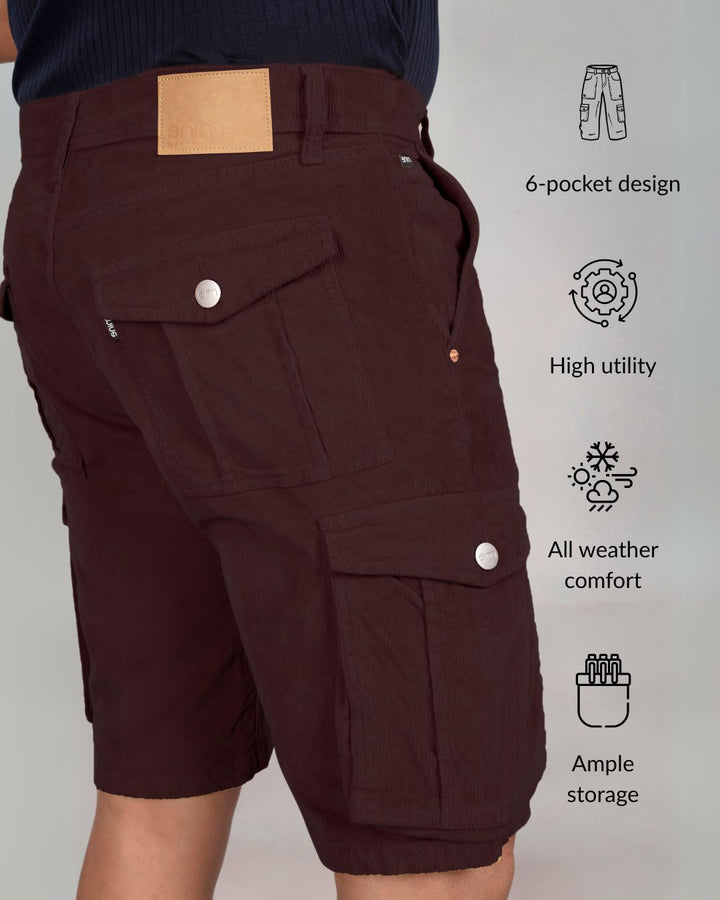 Custom Made Coffee Brown Men's Cargo Shorts