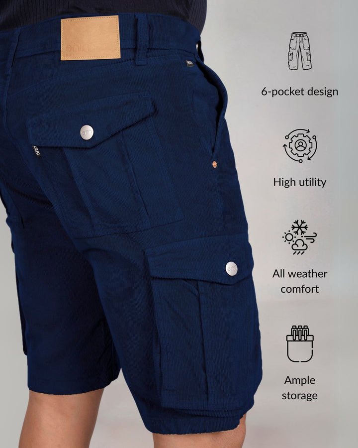 Custom Made Navy Blue Men's Cargo Shorts