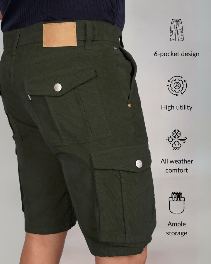 Custom Made Olive Green Men's Cargo Shorts