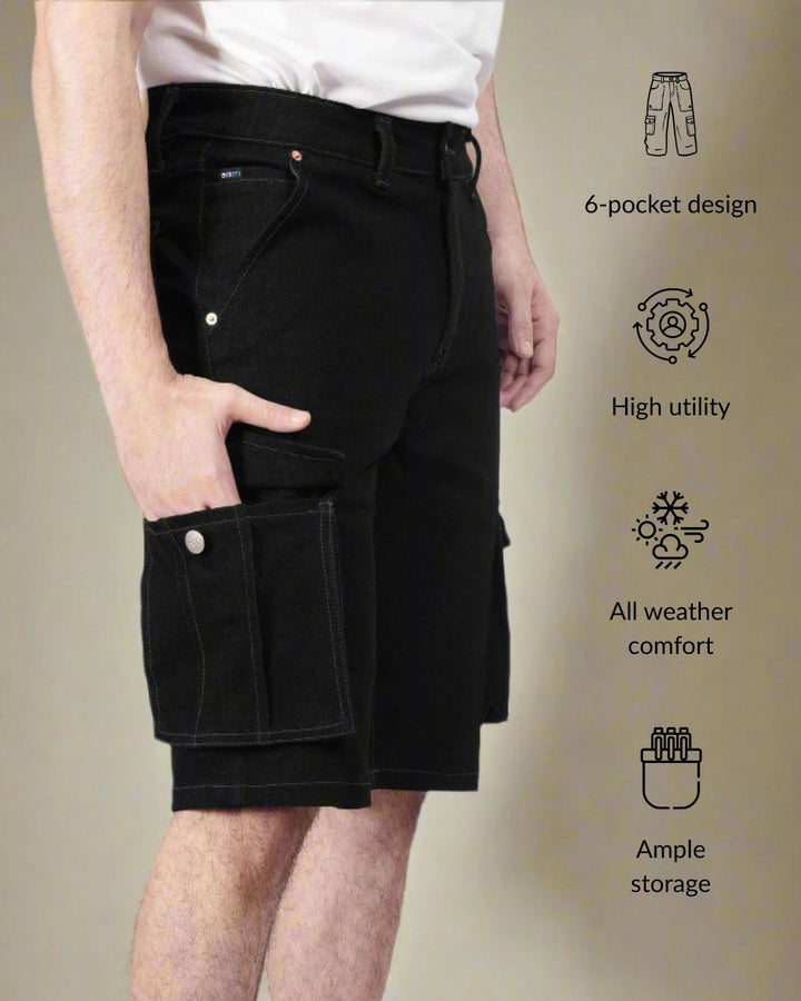Custom Made Carbon Black Men's Cargo Shorts