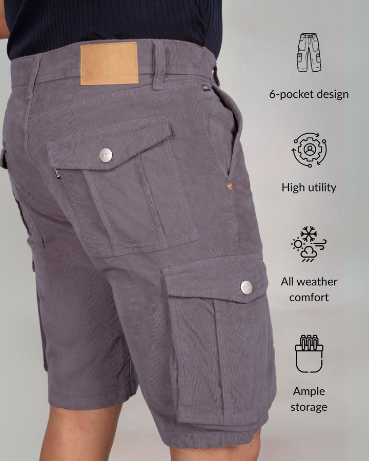 Custom Made Dark Grey Men's Cargo Shorts