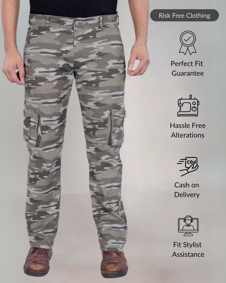 Custom Made olive camo Men's Straight Fit Cargo 