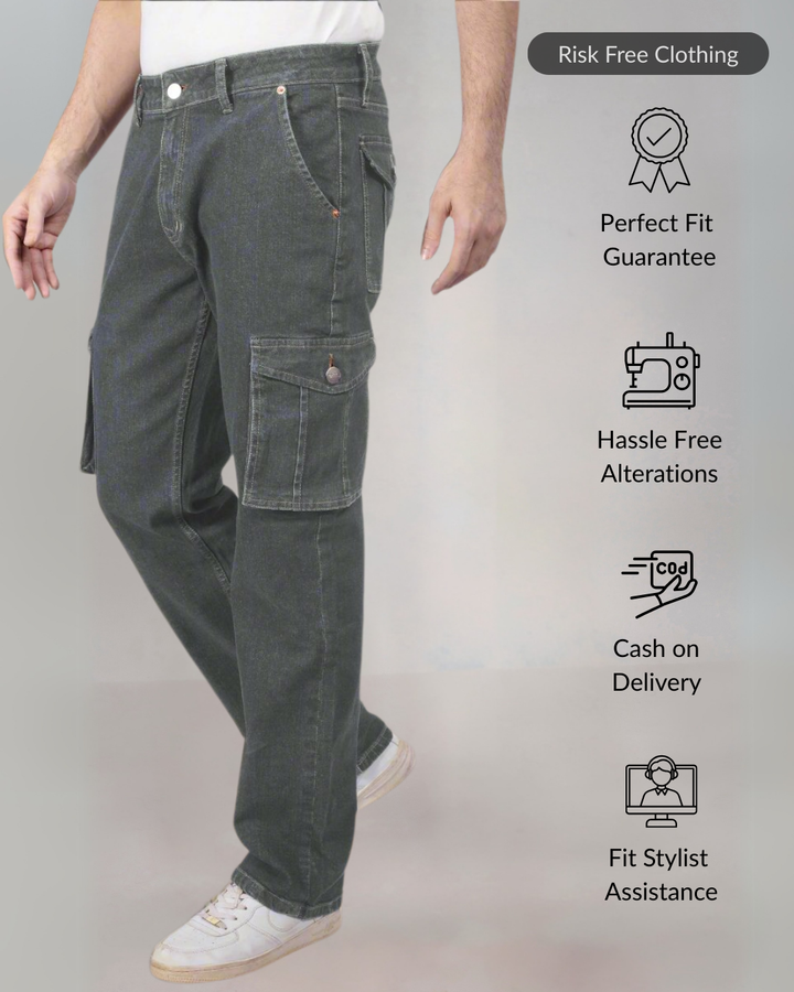 Custom Made Charcoal Men's Straight Fit Cargo