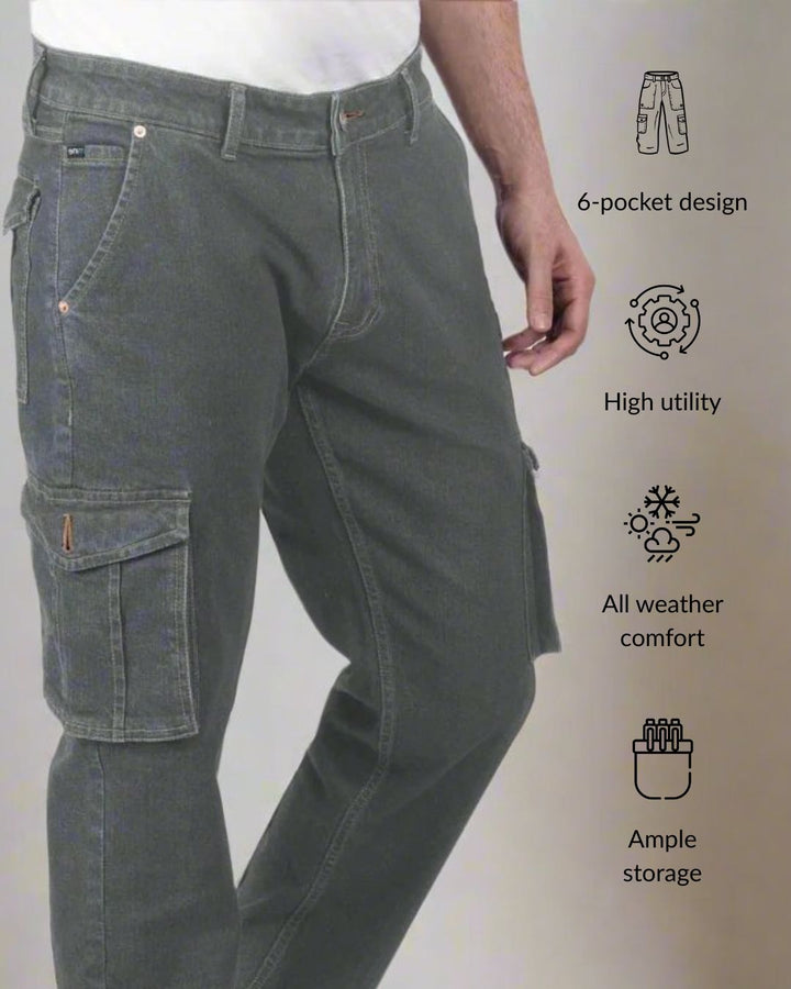 Custom Made Charcoal Men's Straight Fit Cargo