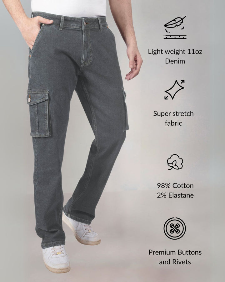 Custom Made Charcoal Men's Straight Fit Cargo