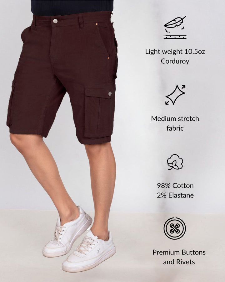 Custom Made Coffee Brown Men's Cargo Shorts