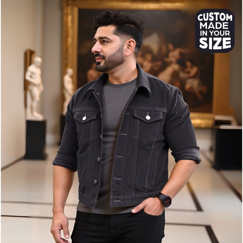 Pure Black Corduroy Jacket - Main Image