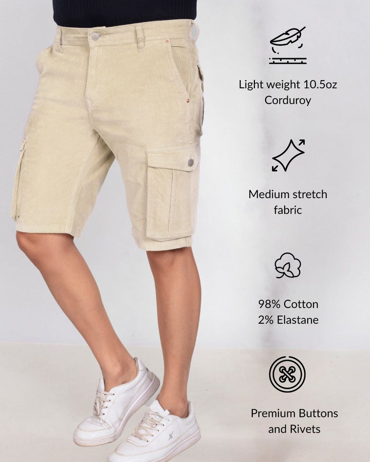 Custom Made Cream Men's Cargo Shorts