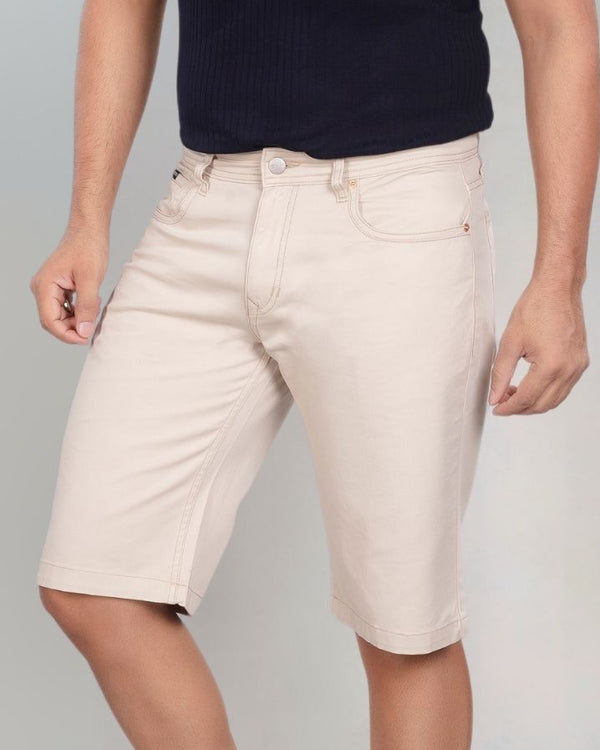 Cream Cotton Shorts