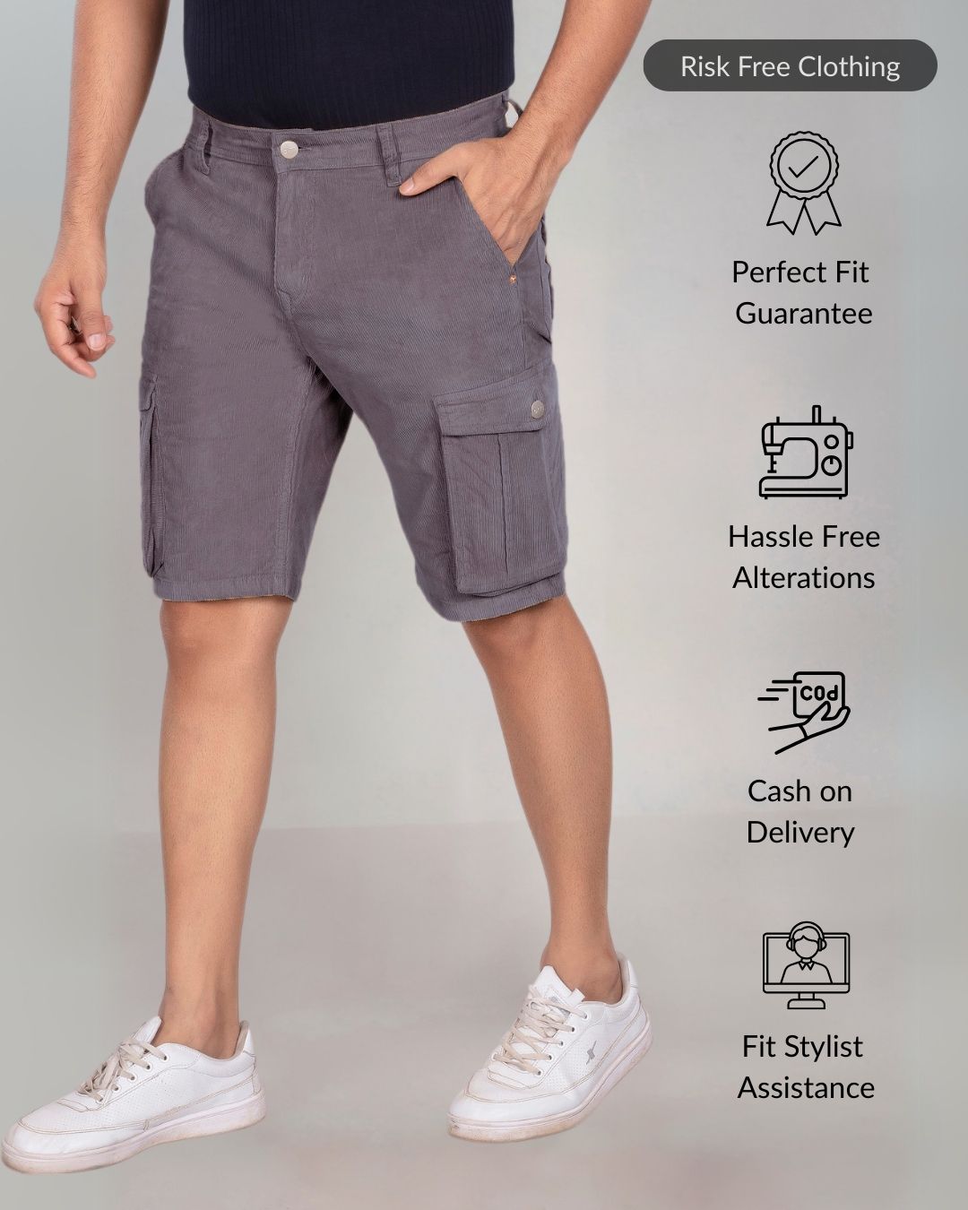 Shop Custom Made Deep Space Blue Mens Cargo Shorts Online – Enim