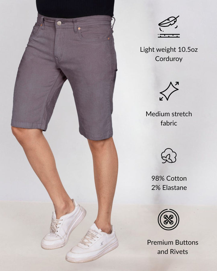 Custom Made Dark Grey Corduroy Shorts