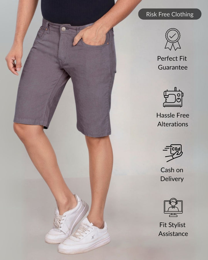 Custom Made Dark Grey Corduroy Shorts