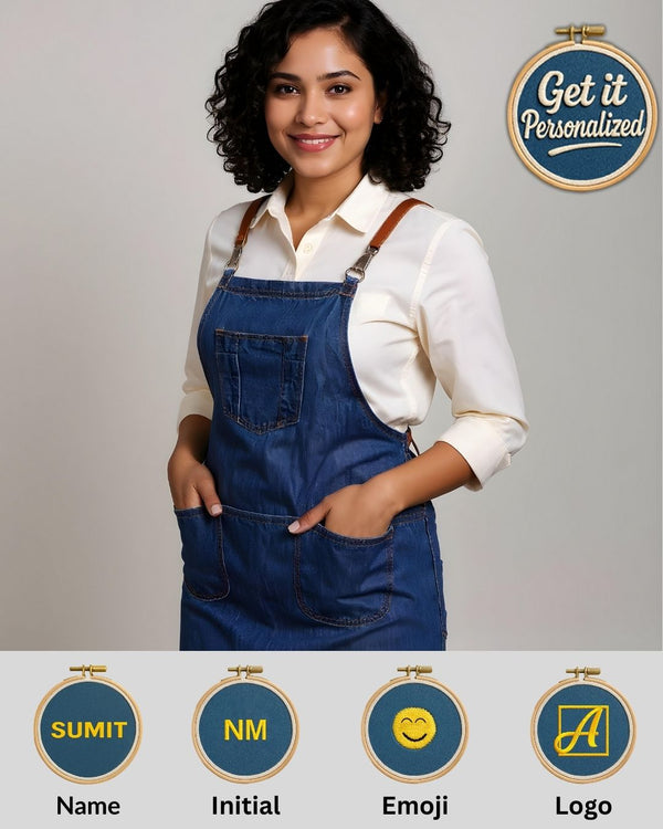 Deep Space Blue Denim Cross-Back Gordon Aprons