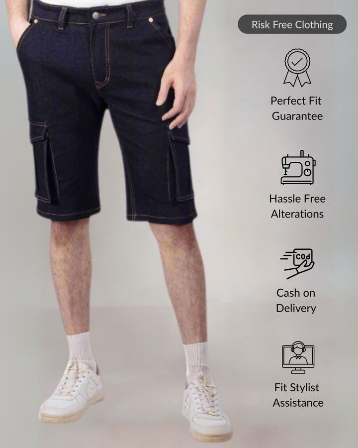 Custom Made Deep Space Blue Mens Cargo Shorts