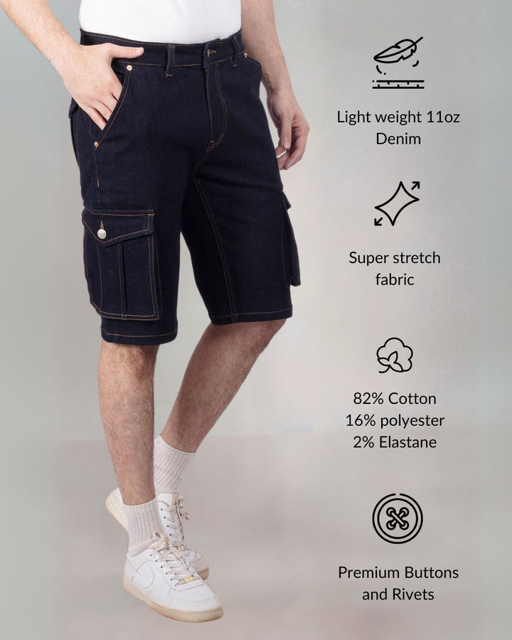 Custom Made Deep Space Blue Mens Cargo Shorts