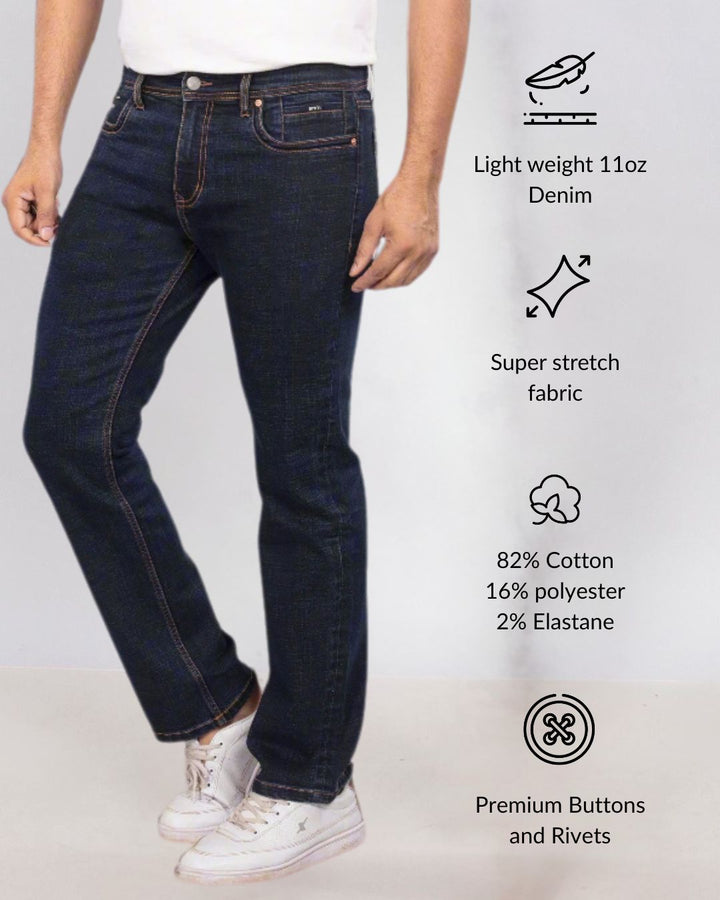 Custom made Deep Space Blue Slim Fit Jeans Pants for Men