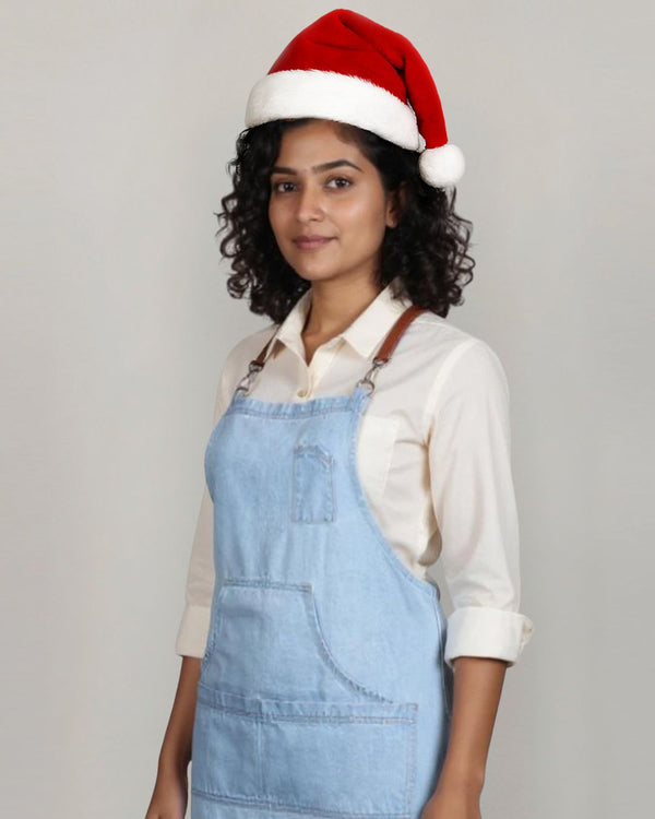Glacier Blue Denim Cross-Back Kangaroo Aprons