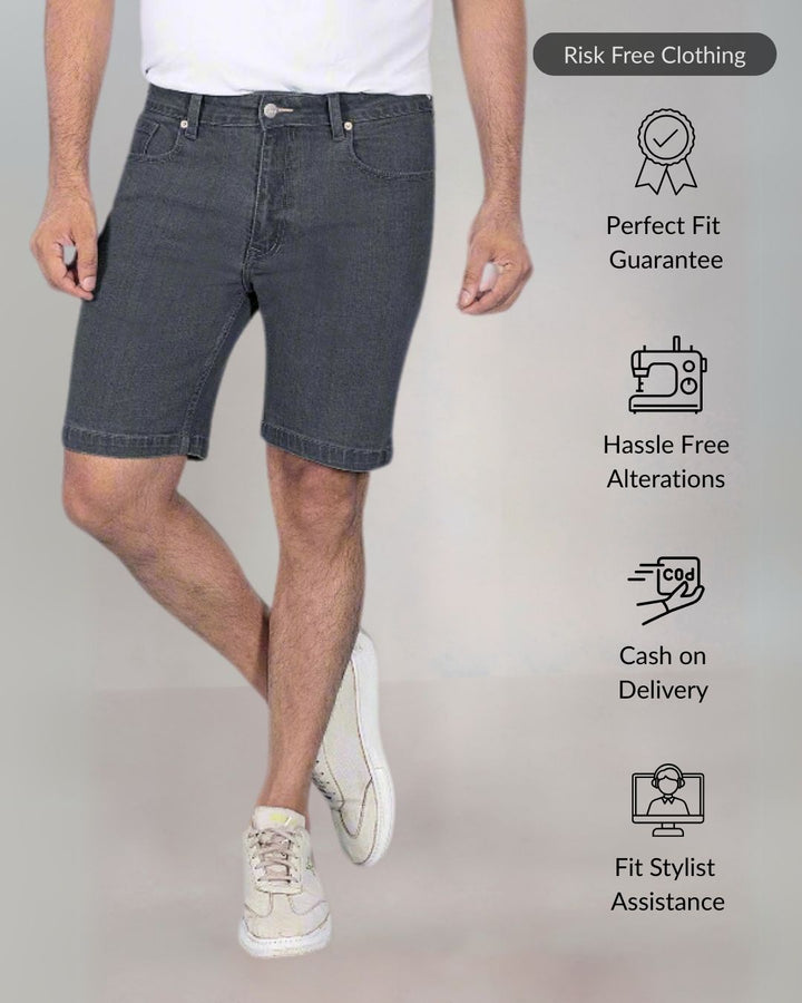 Custom Made Graphite Mens Denim Shorts 