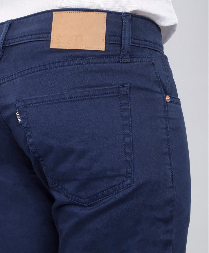 Custom made Deep Blue Cotton Stretch Jeanos for Men
