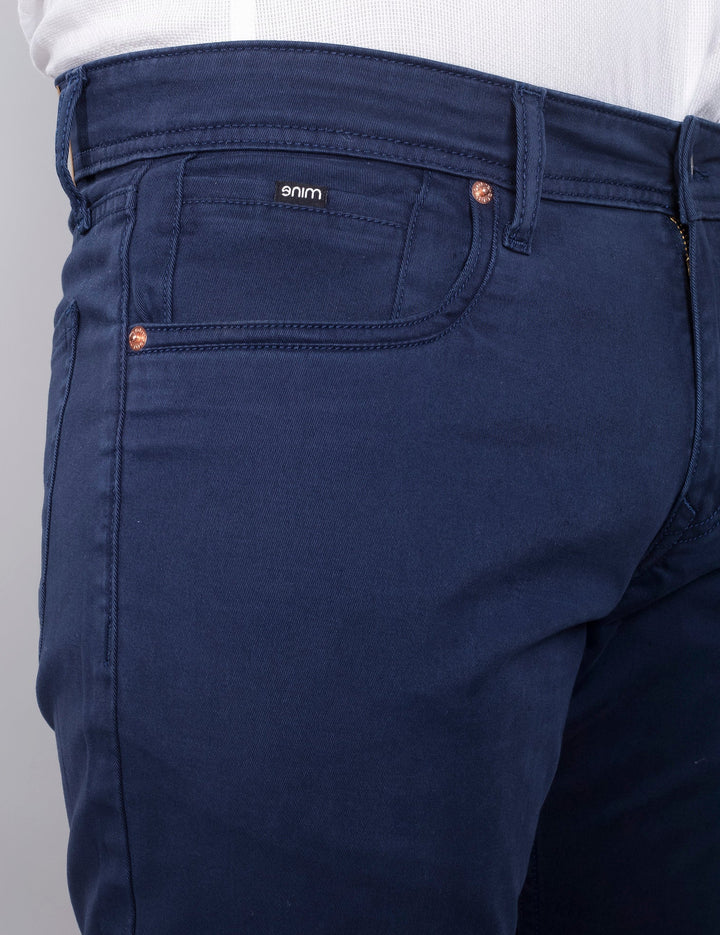 Custom made Deep Blue Cotton Stretch Jeanos for Men