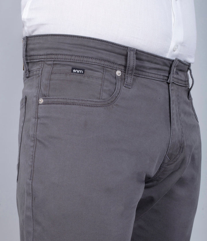 Custom made Charcoal Cotton Stretch Jeanos for Men