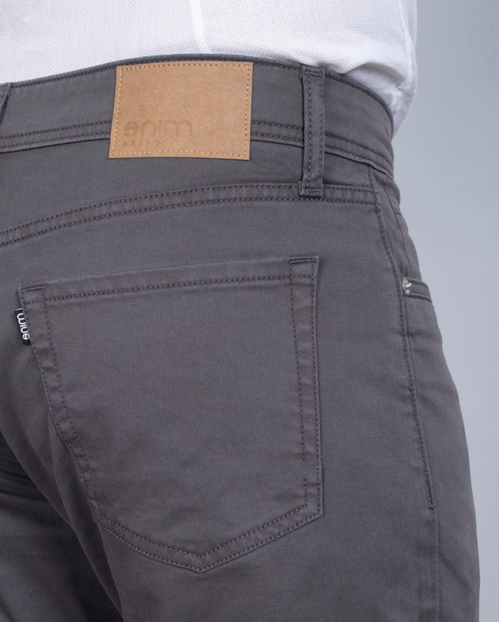 Custom made Charcoal Cotton Stretch Jeanos for Men