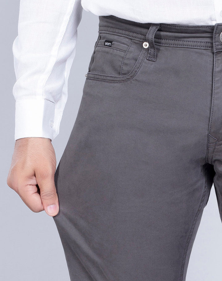 Custom made Charcoal Cotton Stretch Jeanos for Men