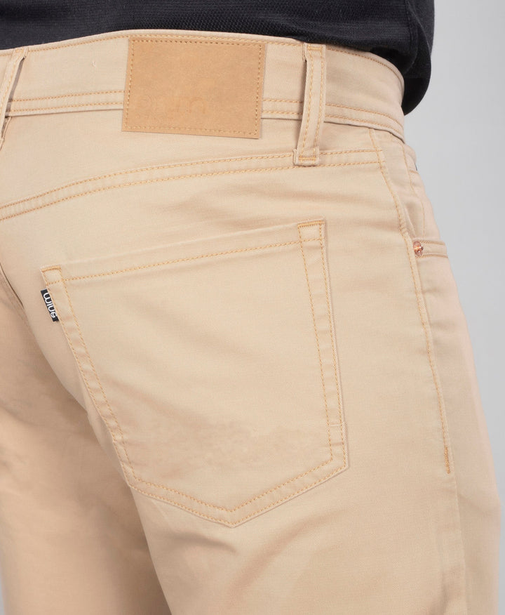 Custom made Khaki Cotton Stretch Jeanos for Men
