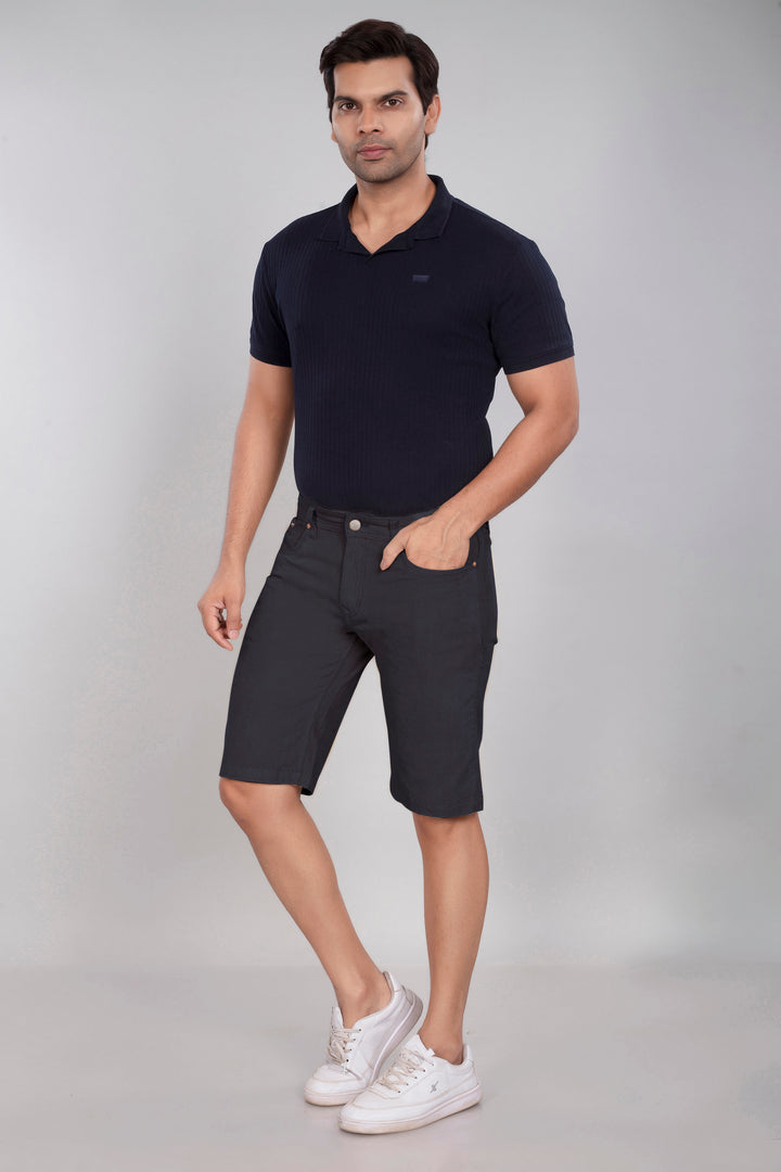 Custom Made Navy Blue Men's Corduroy Shorts