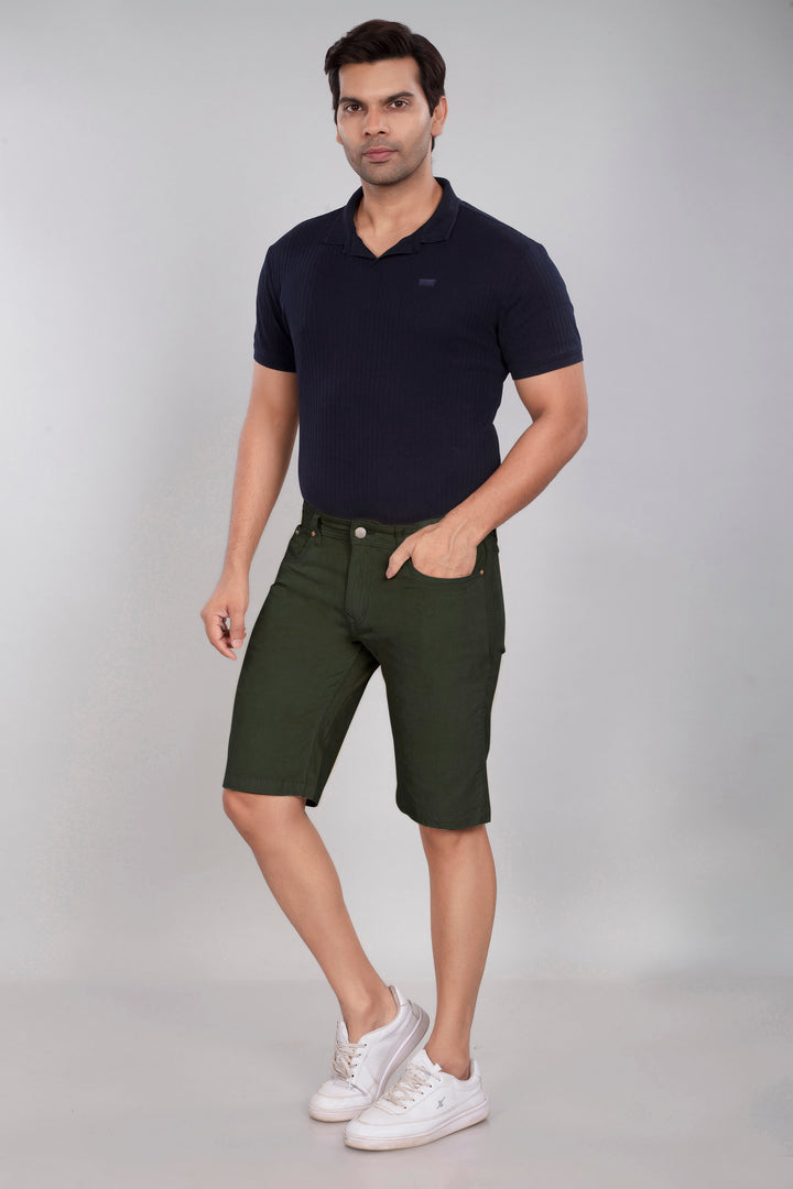 Custom Made Olive Green Men's Corduroy Shorts