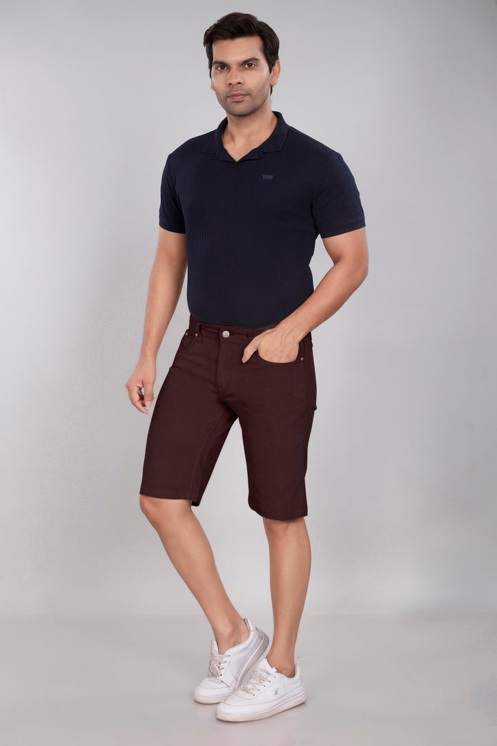 Custom Made Coffee Brown Corduroy Shorts