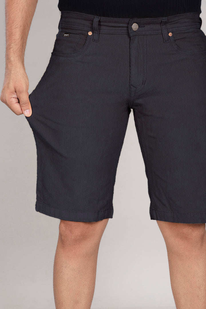 Custom Made Navy Blue Men's Corduroy Shorts
