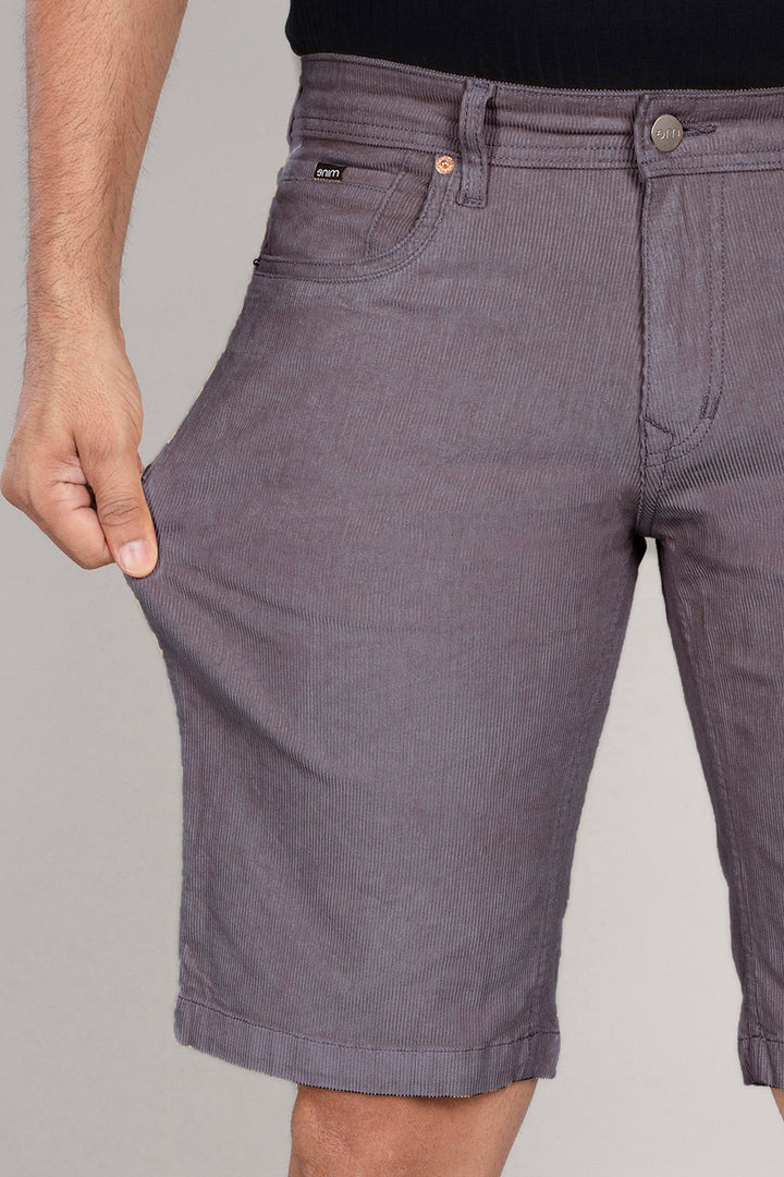 Custom Made Dark Grey Corduroy Shorts